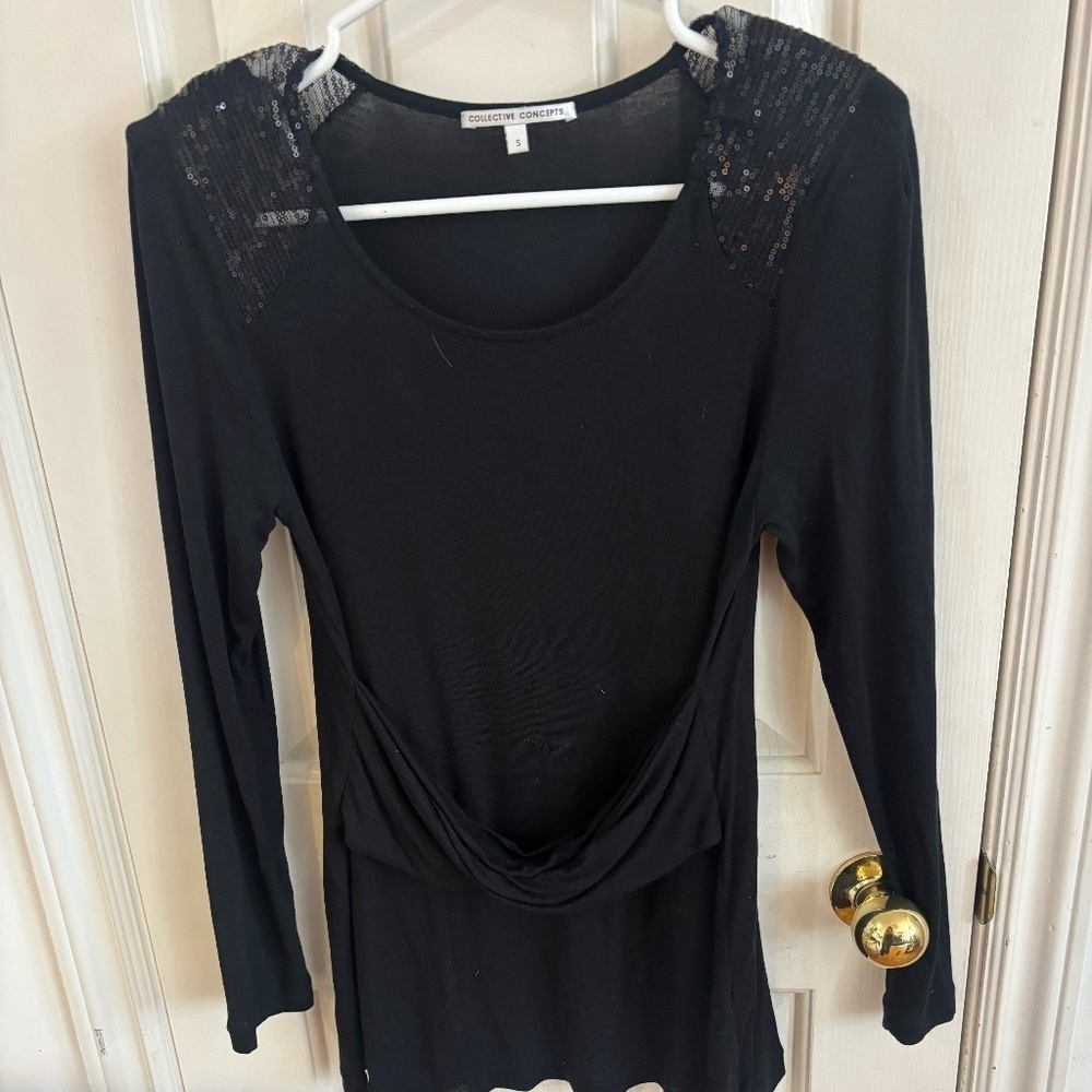 long sleeve sequin shirt sequin shoulder